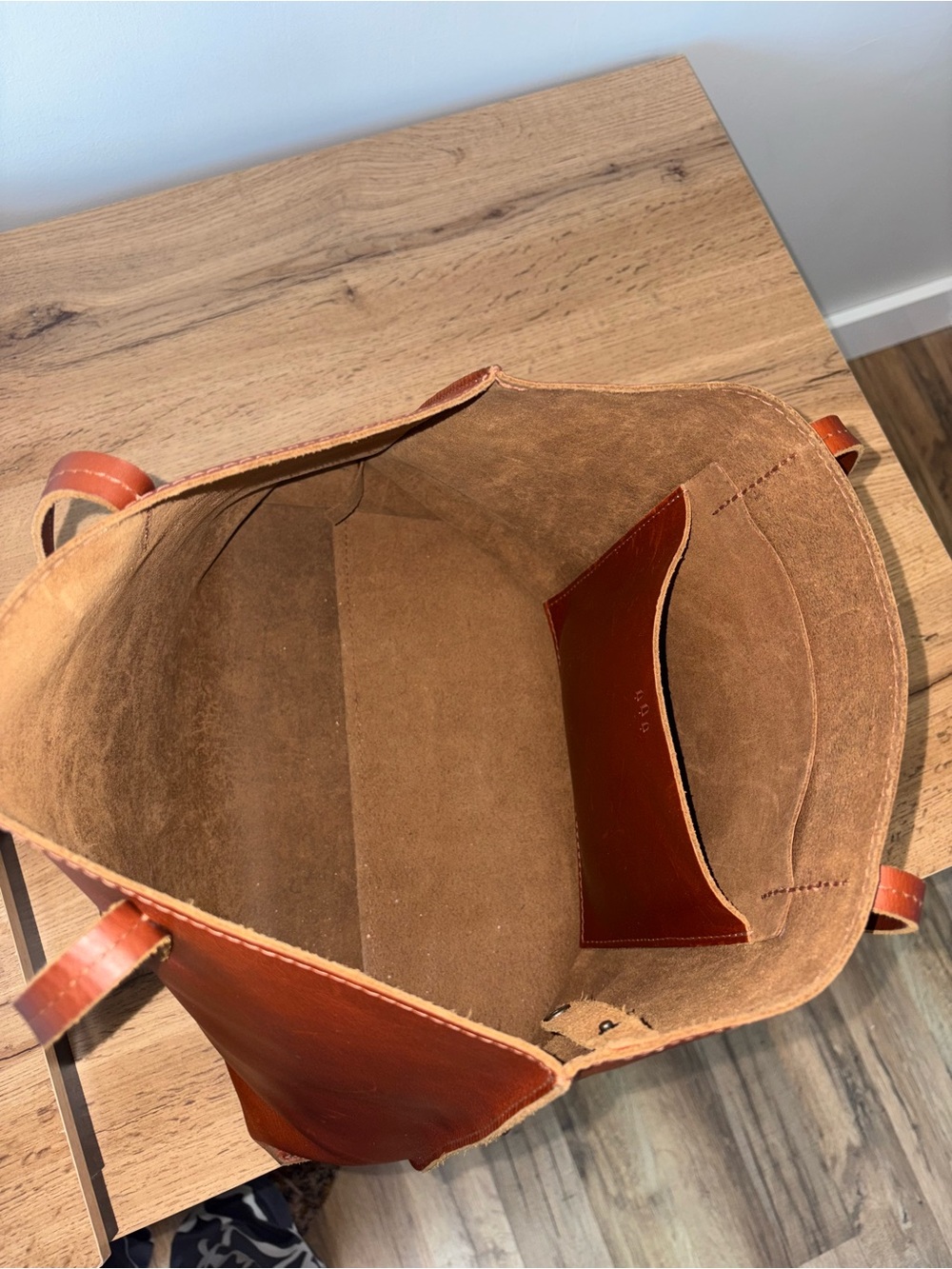 Portland Leather Brown full grain leather Classic Tote Bag - Picture 6 of 7